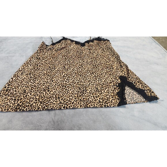 Victoria's Secret XXL Leopard Print Tease Satin Lace Trim Mini Slip Dress NWT - Picture 5 of 7